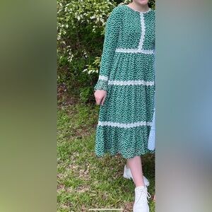 Green Floral Dainty Jewells Dress